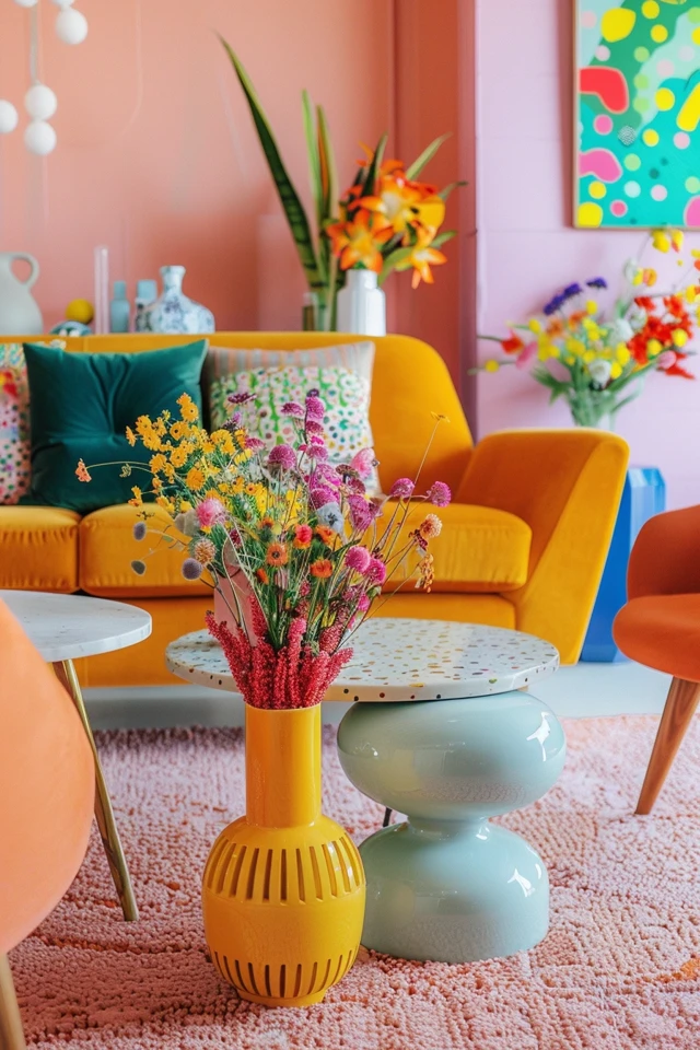 60s Style Living Room Ideas: Groov and Colorful Designs