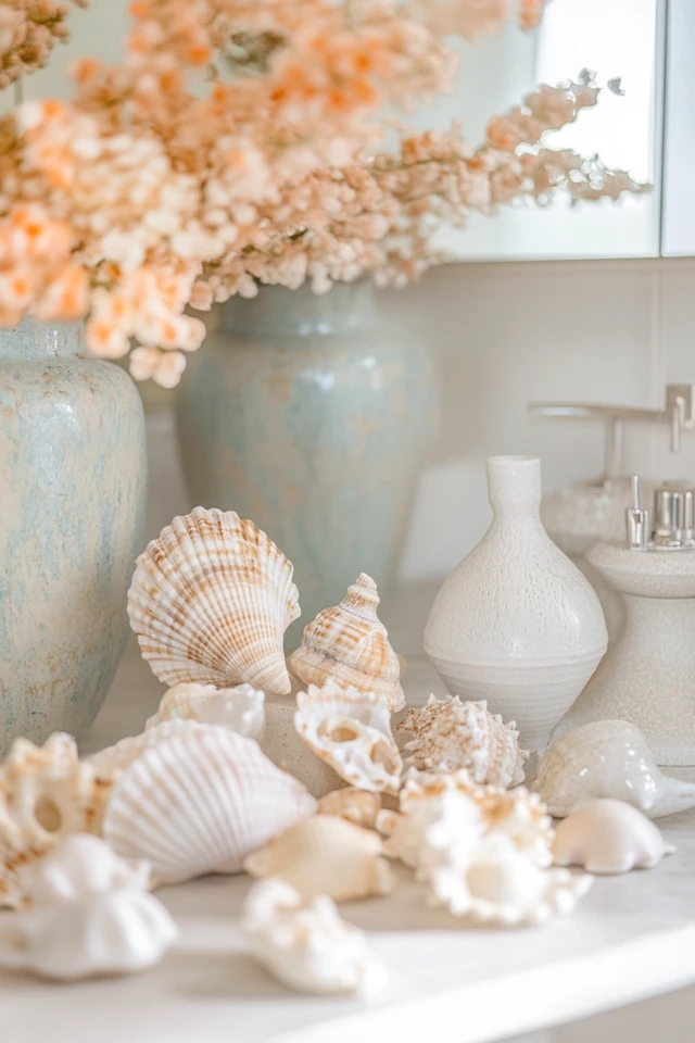 Seashell Accents: Elevate Your Coastal Bathroom Style