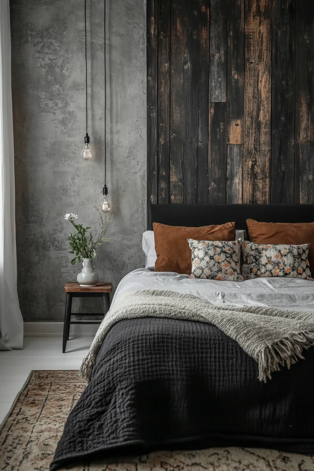 How to Design an Industrial Bedroom With Statement Walls