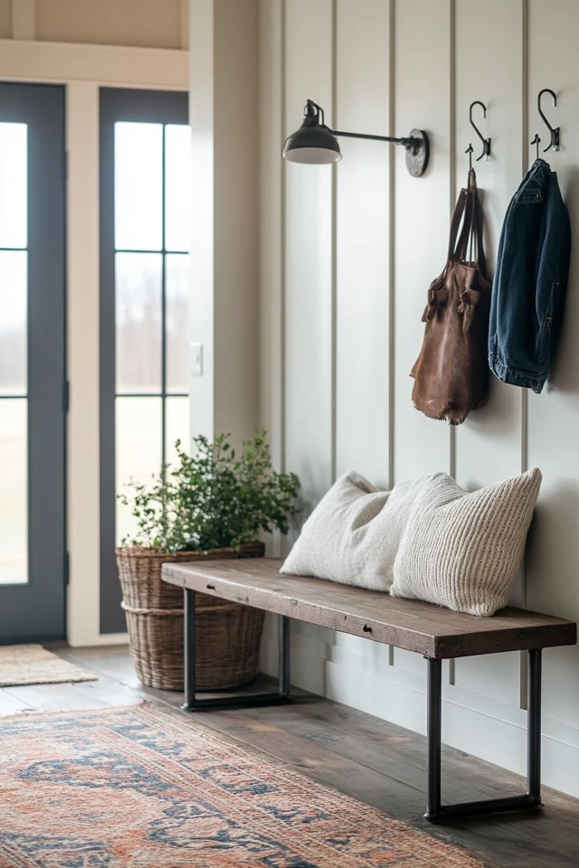 The Best Industrial-Inspired Entryway Benches