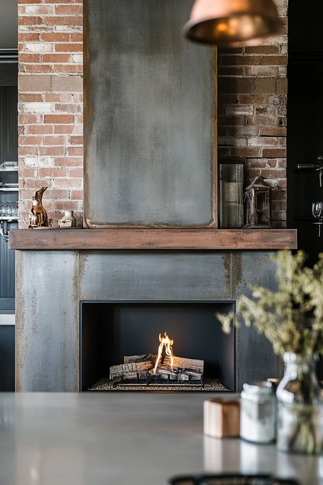 Creating an Industrial Fireplace With Urban Character