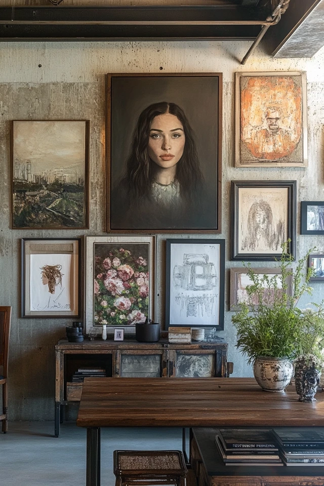 Creating an Industrial Gallery Wall With Unique Art