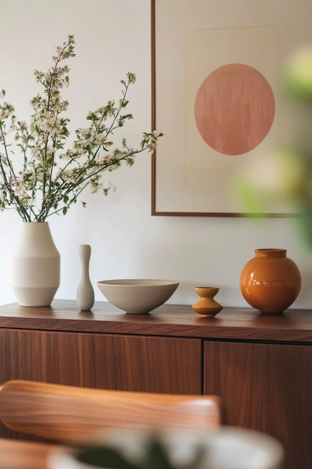 How to Style a Dining Room Buffet With Mid-Century Modern Flair